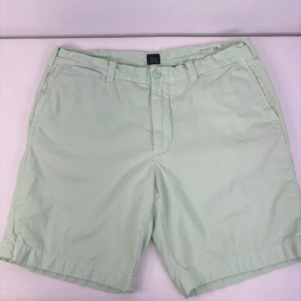 J.Crew Stanton‎ Short Mens 38 Mint Green 100% Cotton Chino Shorts 9 Inch Inseam